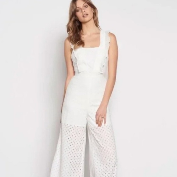 Stevie may broderie inhale eyelet white jumpsuit - Picture 1 of 10